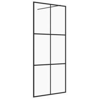 VidaXL Inloopdouchewand 115x195 cm esg-glas transparant en zwart - thumbnail
