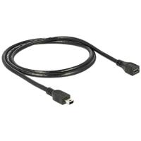 Delock 82667 USB-kabel USB-mini-B stekker, USB-mini-B bus 1.00 m Zwart - thumbnail
