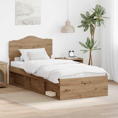 Bedframe Ambachtelijk eiken 75 x 190 cm Massief grenenhout