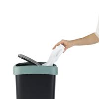 Rotho twist afvalbak 10l mistletoe groen/antraciet - thumbnail