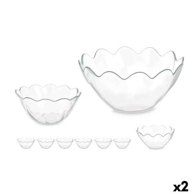 Kommenset Pasabahce Hasir Transparant Glas 31 x 25,5 x 24,5 cm (2 Stuks)