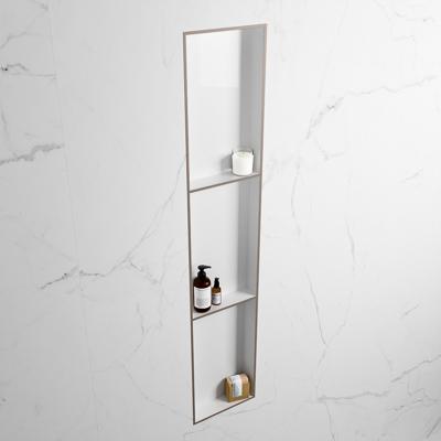 MONDIAZ EASY Nis 149,5x29,5cm in solid surface kleur Smoke | Talc. 3 vakken geschikt voor in- of opbouw