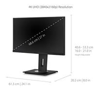 Viewsonic VG2756-4K LED-monitor Energielabel F (A - G) 68.6 cm (27 inch) 3840 x 2160 Pixel 16:9 5 ms HDMI, DisplayPort, USB-C, USB-A, RJ45 IPS LED - thumbnail