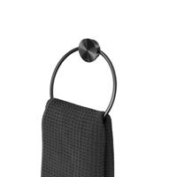 Handdoekring Zwart Geesa Opal Metaal Geborsteld - thumbnail