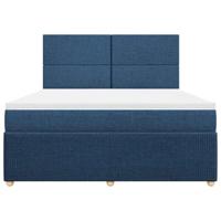 Boxspring met matras stof blauw 180x200 cm - thumbnail