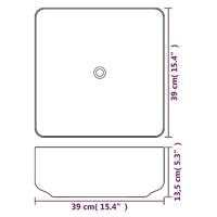 VidaXL Wastafel vierkant wit 39x39x13,5 cm keramiek - thumbnail