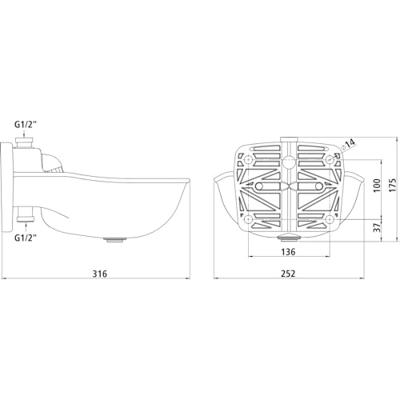 Drinkbak + Staaf Kunststof K75 Drinkbak + Staaf Kunststof K75