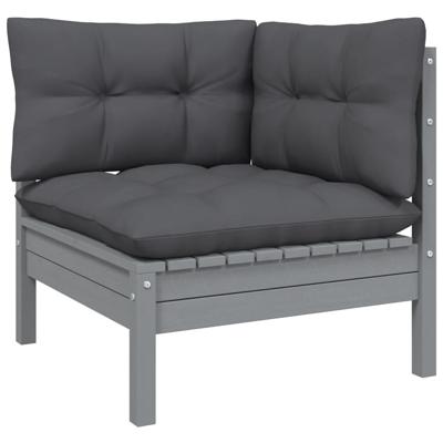 7-delige Loungeset met kussens massief grenenhout - thumbnail