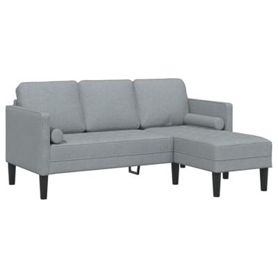 Bankstel met kussen 2 pcs Lichtgrijs Polyester