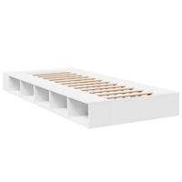 Bedframe bewerkt hout wit 100x200 cm - thumbnail
