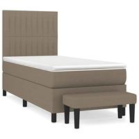 Boxspring met matras stof taupe 80x200 cm - thumbnail