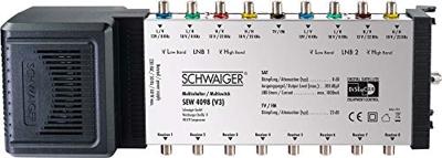 Schwaiger SEW4098 Satelliet multiswitch Ingangen (satelliet): 9 (8 satelliet / 1 terrestrisch) Aantal gebruikers: 8