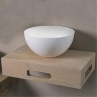 Solid Surface Fonteinset Met Opzetkom 40x25x9 cm Mat Wit Luca Sanitair - thumbnail