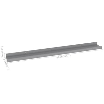 Wandschappen 4 st 80x9x3 cm grijs