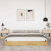 Bedframe zonder matras 200x200 cm massief hout eiken - thumbnail