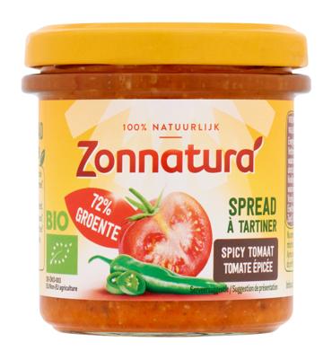 Zonnatura Groentespread spicy tomato bio 135 Gram