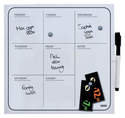 Planbord week desq 35 x 35 cm randloos + marker magnetisch Planbord week desq 35 x 35 cm randloos + marker magnetisch