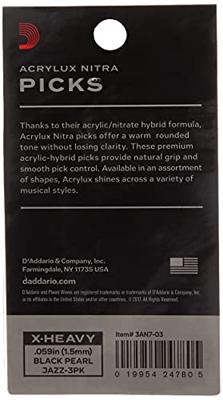 D&apos;Addario Acrylux Nitra Jazz 1.5mm 3-pack plectrumset - thumbnail