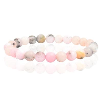 Natuursteen Armband met 8mm Kralen Memphis - Pink Opal Natuursteen Armband met 8mm Kralen Memphis - Pink Opal