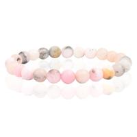Natuursteen Armband met 8mm Kralen Memphis - Pink Opal - thumbnail