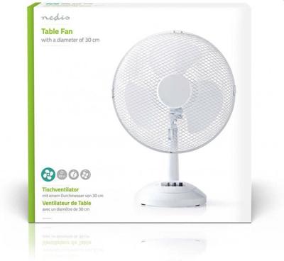 Nedis Tafelventilator | 300 mm | 35 W | Wit | 1 stuk - FNTB10CWT30 FNTB10CWT30 Nedis Tafelventilator | 300 mm | 35 W | Wit | 1 stuk - FNTB10CWT30 FNTB10CWT30