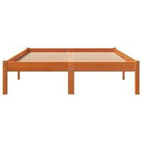 Bedframe zonder matras massief grenenhout wasbruin 135x190 cm - thumbnail