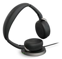 Jabra Evolve2 65 Flex Link380c MS + Ladepad On Ear headset Bluetooth Stereo Zwart Noise Cancelling Headset, Microfoon uitschakelbaar (mute), Volumeregeling, - thumbnail