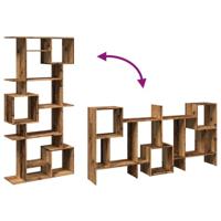 Boekenkast 92x29x188 cm bewerkt hout oud houtkleurig - thumbnail
