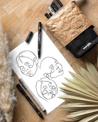 Fineliner Uni-ball Pin Brush Art set à 5 stuks assorti Fineliner Uni-ball Pin Brush Art set à 5 stuks assorti