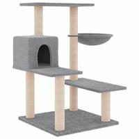 vidaXL Kattenmeubel met sisal krabpalen 82,5 cm lichtgrijs, kattenpaal, kattenboom, kattenkrabpaal, kattenhuis, kattenmeubel, kattenpalen - thumbnail