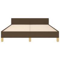 Bedframe zonder matras stof donkerbruin 140x200 cm - thumbnail