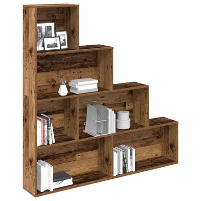 Boekenkast 157x24x160 cm bewerkt hout oud houtkleurig