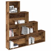 Boekenkast 157x24x160 cm bewerkt hout oud houtkleurig - thumbnail