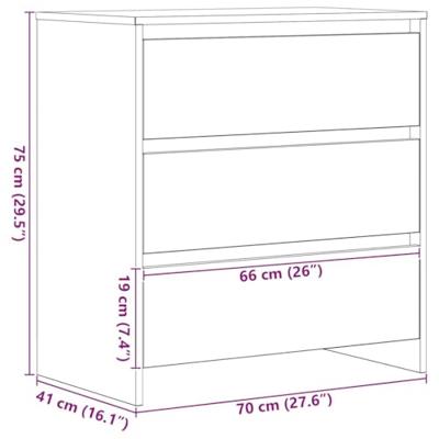 Dressoir 70x41x75 cm bewerkt hout zwart eikenkleur