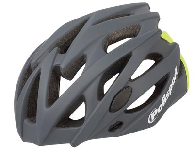 Polisport helm twig mat grijs/ fluo geel l 58-61cm easy-lock