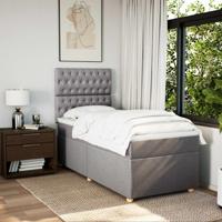 Boxspring met matras stof taupe 180x200 cm - thumbnail