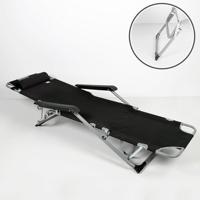 Liggende ligstoel Aktive Polyester 600D Staal Zwart 177 x 47 x 34 cm - thumbnail
