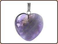 Hartvormige Edelstenen Hanger Amethist (20 mm) - thumbnail