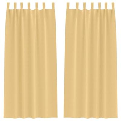 VidaXL Zwart-out gordijnen met ringen 2 pcs beige 245 x 140 cm VidaXL Zwart-out gordijnen met ringen 2 pcs beige 245 x 140 cm
