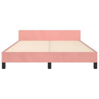 Bedframe met hoofdeinde zonder matras 140x200 cm fluweel roze Bedframe met hoofdeinde zonder matras 140x200 cm fluweel roze