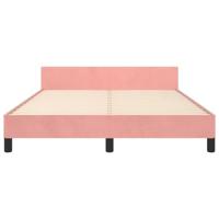Bedframe met hoofdeinde zonder matras 140x200 cm fluweel roze - thumbnail