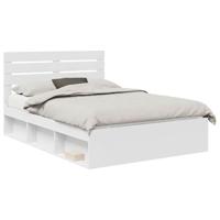 Bedframe met hoofdeinde Wit 140 x 200 cm Massief grenenhout - thumbnail