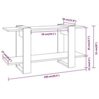 Boekenkast 100x30x51 cm bewerkt hout hoogglans wit - thumbnail