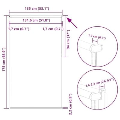Rolgordijn verduisterend 135x175 cm stofbreedte 131,6 cm beige