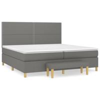 Boxspring met matras stof donkergrijs 200x200 cm - thumbnail