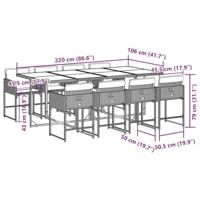 9-delige Tuinset poly rattan zwart - thumbnail