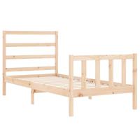 Bedframe met hoofdbord massief hout - thumbnail