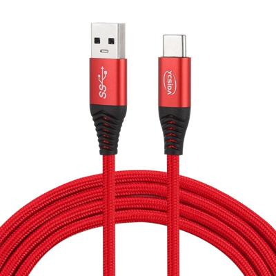 1.8 m nylon Gevlochten snoer USB naar type-C Data Sync laadkabel met 110 koperen draden ondersteuning snel opladen voor Galaxy Huawei Xiaomi LG