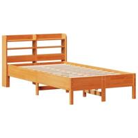 Bedframe zonder matras massief grenenhout wasbruin 75x190 cm - thumbnail