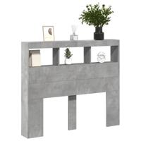 Hoofdbordkast met LED-verlichting 120x17x102 cm betongrijs - thumbnail